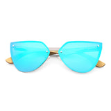 Handcrafted Polaroid Sunglasses made of wood. Cat Eye Sunglasses for women. Great for blocking the sun with a high fashion accessory.
