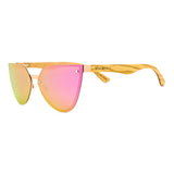 Handcrafted Polaroid Sunglasses made of wood. Cat Eye Sunglasses for women. Great for blocking the sun with a high fashion accessory.