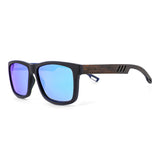 Handcrafted Polaroid Sunglasses made of wood. Square Sunglasses for men and women. Great for blocking the sun with a high fashion accessory.