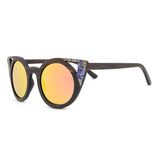 Handcrafted Polaroid Sunglasses made of wood. Cat Eye Sunglasses for women. Great for blocking the sun with a high fashion accessory.