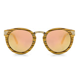 Handcrafted Polaroid Sunglasses made of wood. Round Sunglasses for men and women. Great for blocking the sun with a high fashion accessory.
