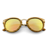 Handcrafted Polaroid Sunglasses made of wood. Round Sunglasses for men and women. Great for blocking the sun with a high fashion accessory.