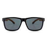 Handcrafted Polaroid Sunglasses made of wood. Square Sunglasses for men and women. Great for blocking the sun with a high fashion accessory.