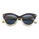 Handcrafted Polaroid Sunglasses made of wood. Cat Eye Sunglasses for women. Great for blocking the sun with a high fashion accessory.