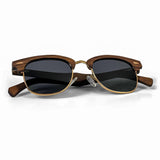 Handcrafted Polaroid Sunglasses made of wood. Clubmasters Sunglasses for men and women. Great for blocking the sun with a high fashion accessory.