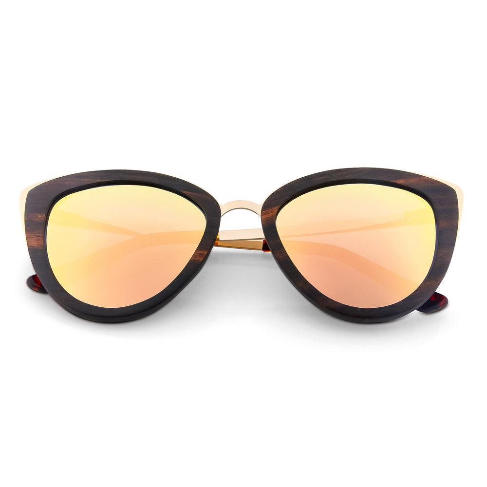 Lenses are made from the highest-quality materials, provide 100% UV protection, and are optically distortion free. Handcrafted Polaroid Sunglasses made of wood. Great for blocking the sun and high fashion accessory. 